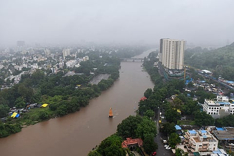 Aerial view of Mutha river 